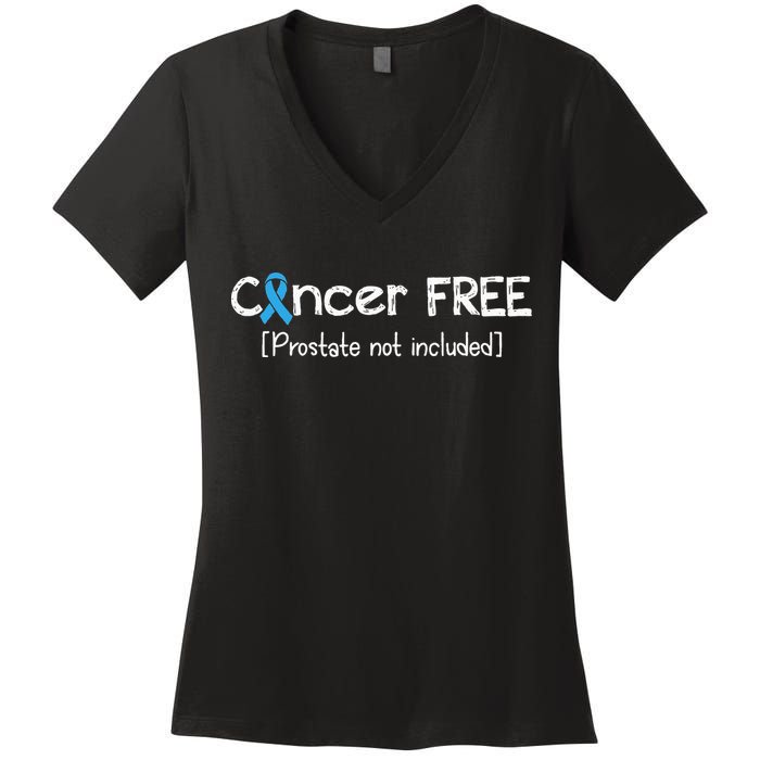 Prostate Cancer Free Prostate Cancer Awareness Ribbon Women's V-Neck T-Shirt