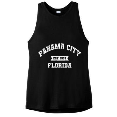 Panama City Florida Fl Vintage Athletic Established Ladies PosiCharge Tri-Blend Wicking Tank