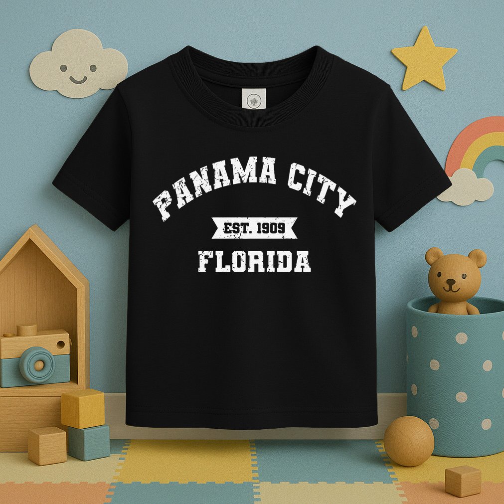 Panama City Florida Fl Vintage Athletic Established Toddler T-Shirt