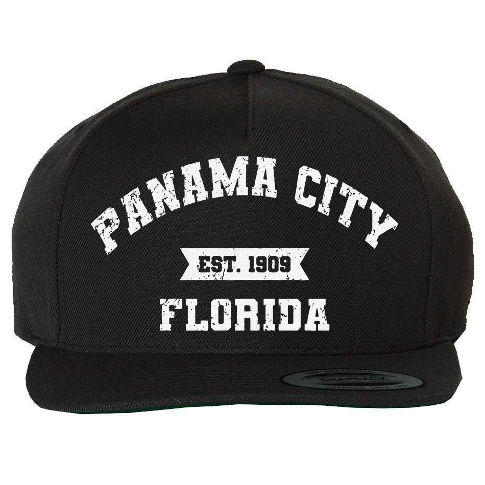 Panama City Florida Fl Vintage Athletic Established Wool Snapback Cap