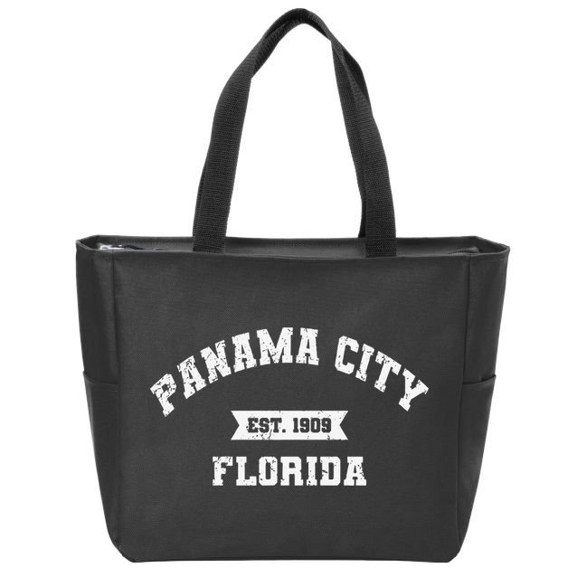 Panama City Florida Fl Vintage Athletic Established Zip Tote Bag