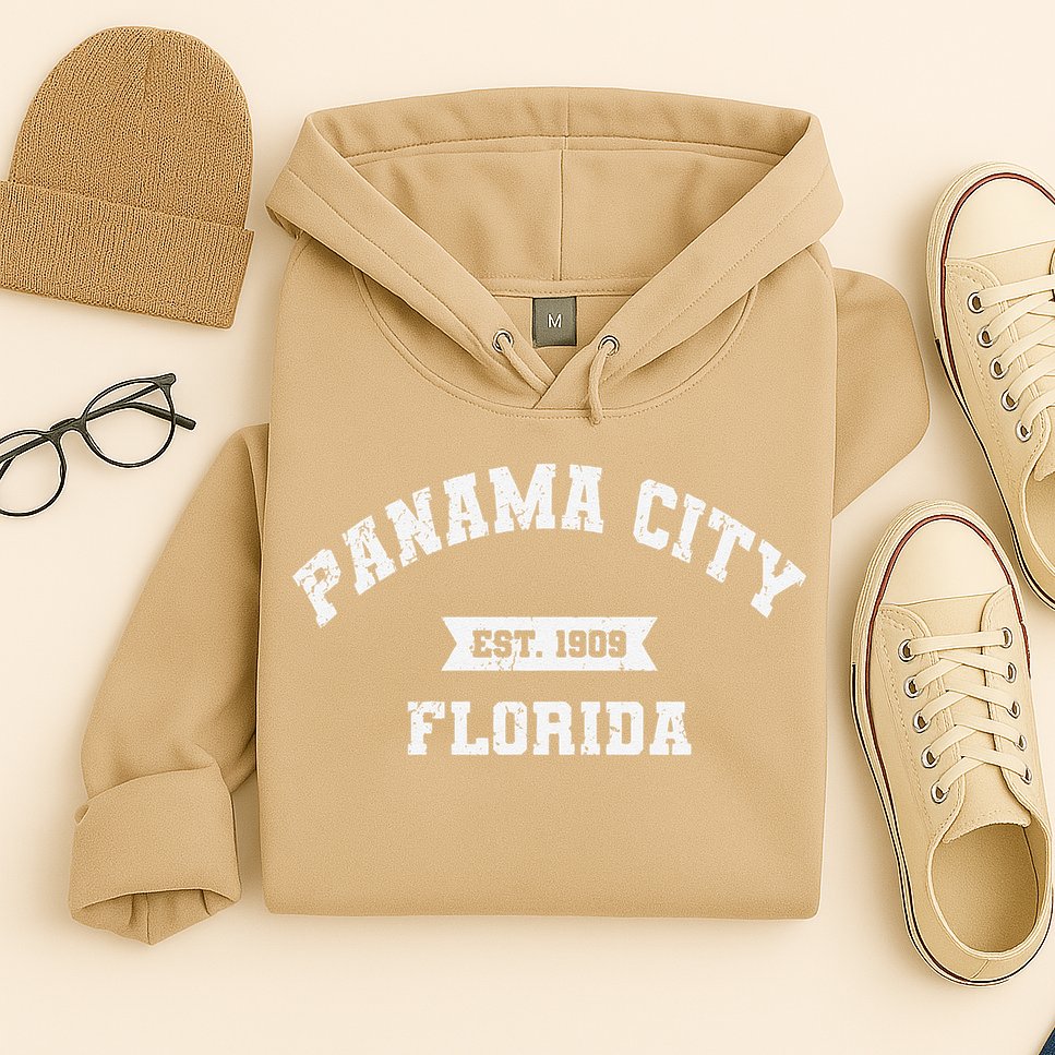 Panama City Florida Fl Vintage Athletic Established Hoodie