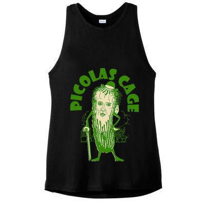 Picolas Cage Funny celebs Meme Cucumber Pickle Cute Ladies PosiCharge Tri-Blend Wicking Tank