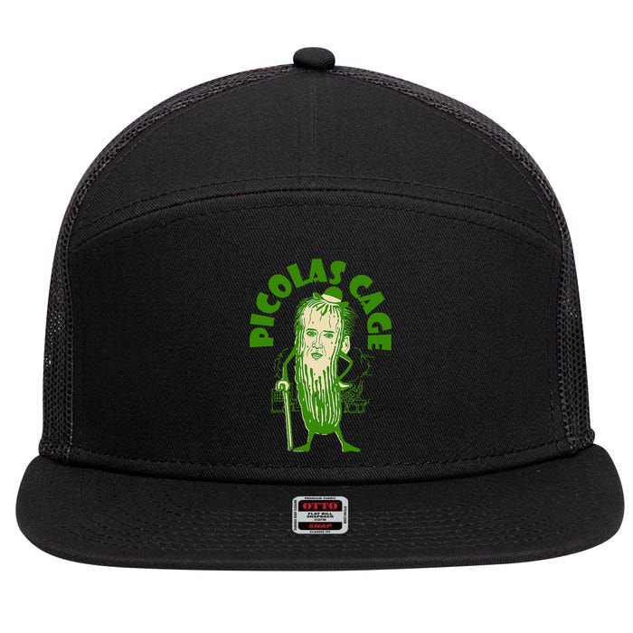Picolas Cage Funny celebs Meme Cucumber Pickle Cute 7 Panel Mesh Trucker Snapback Hat