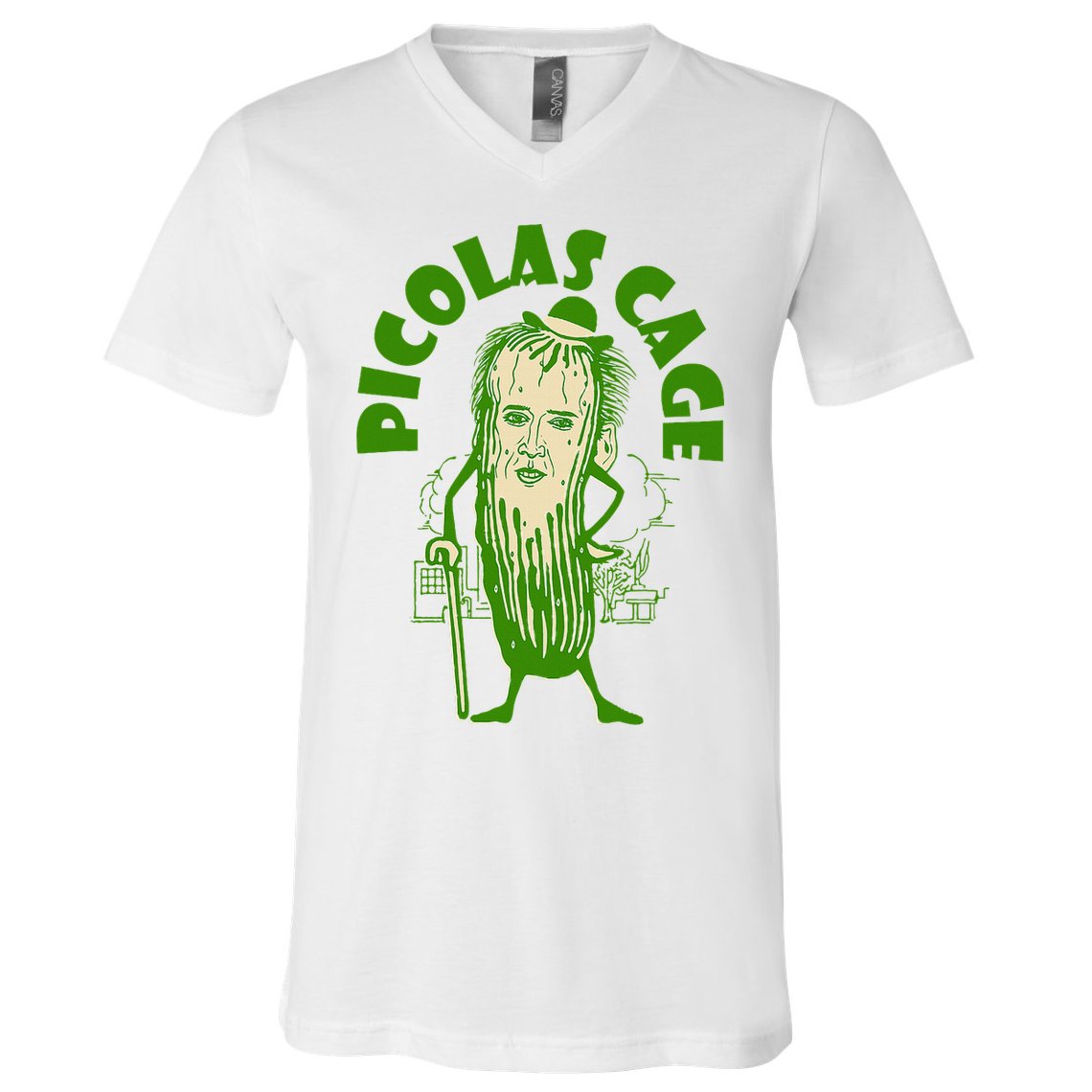 Picolas Cage Funny celebs Meme Cucumber Pickle Cute V-Neck T-Shirt