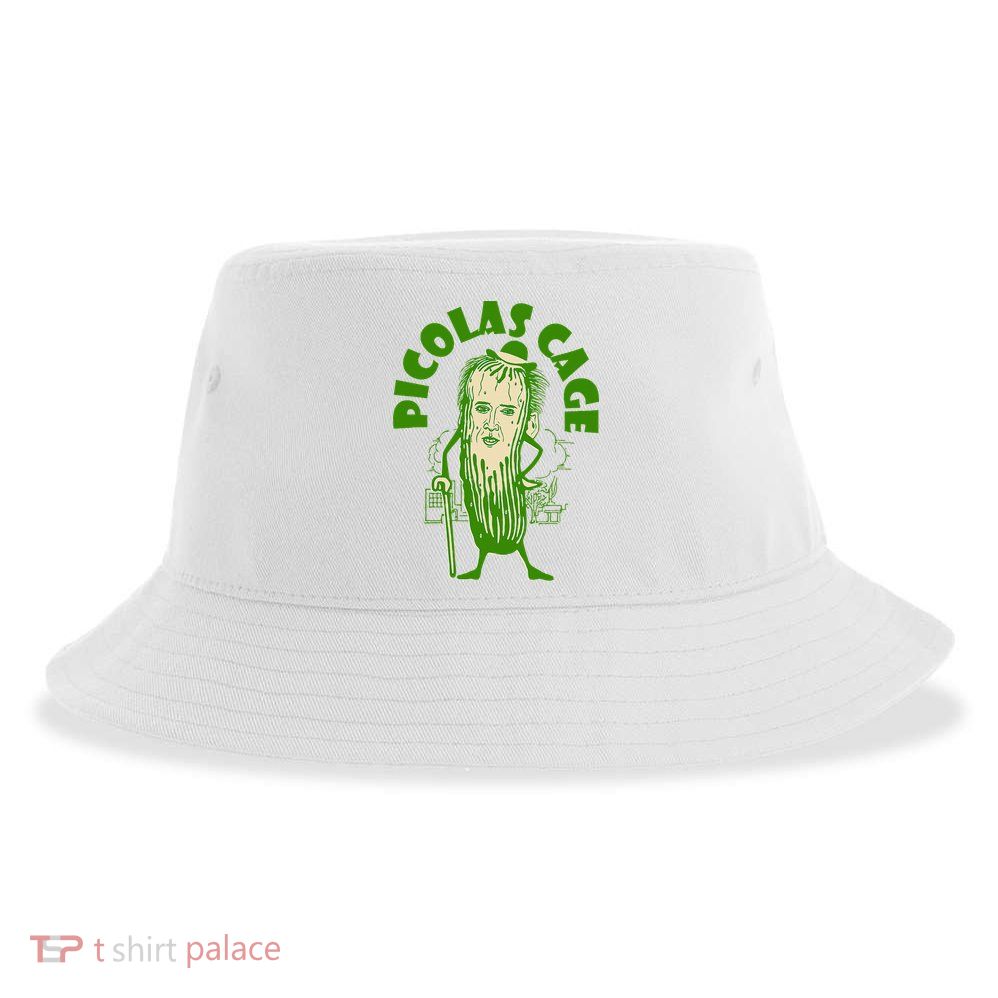 Picolas Cage Funny celebs Meme Cucumber Pickle Cute Sustainable Bucket Hat