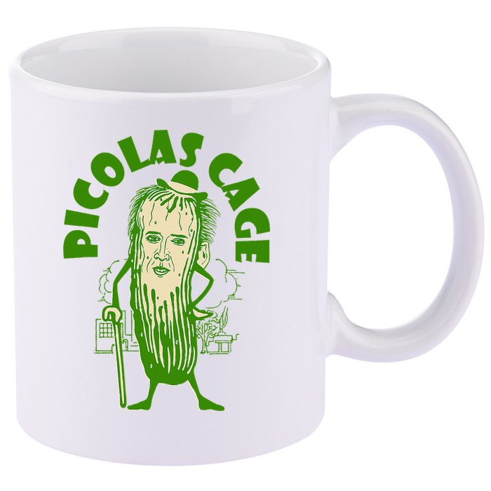 Picolas Cage Funny celebs Meme Cucumber Pickle Cute 11oz C Handle Ceramic Mug