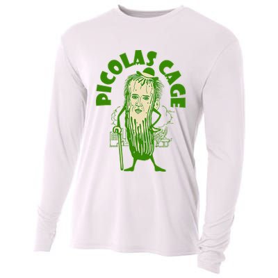 Picolas Cage Funny celebs Meme Cucumber Pickle Cute Cooling Performance Long Sleeve Crew