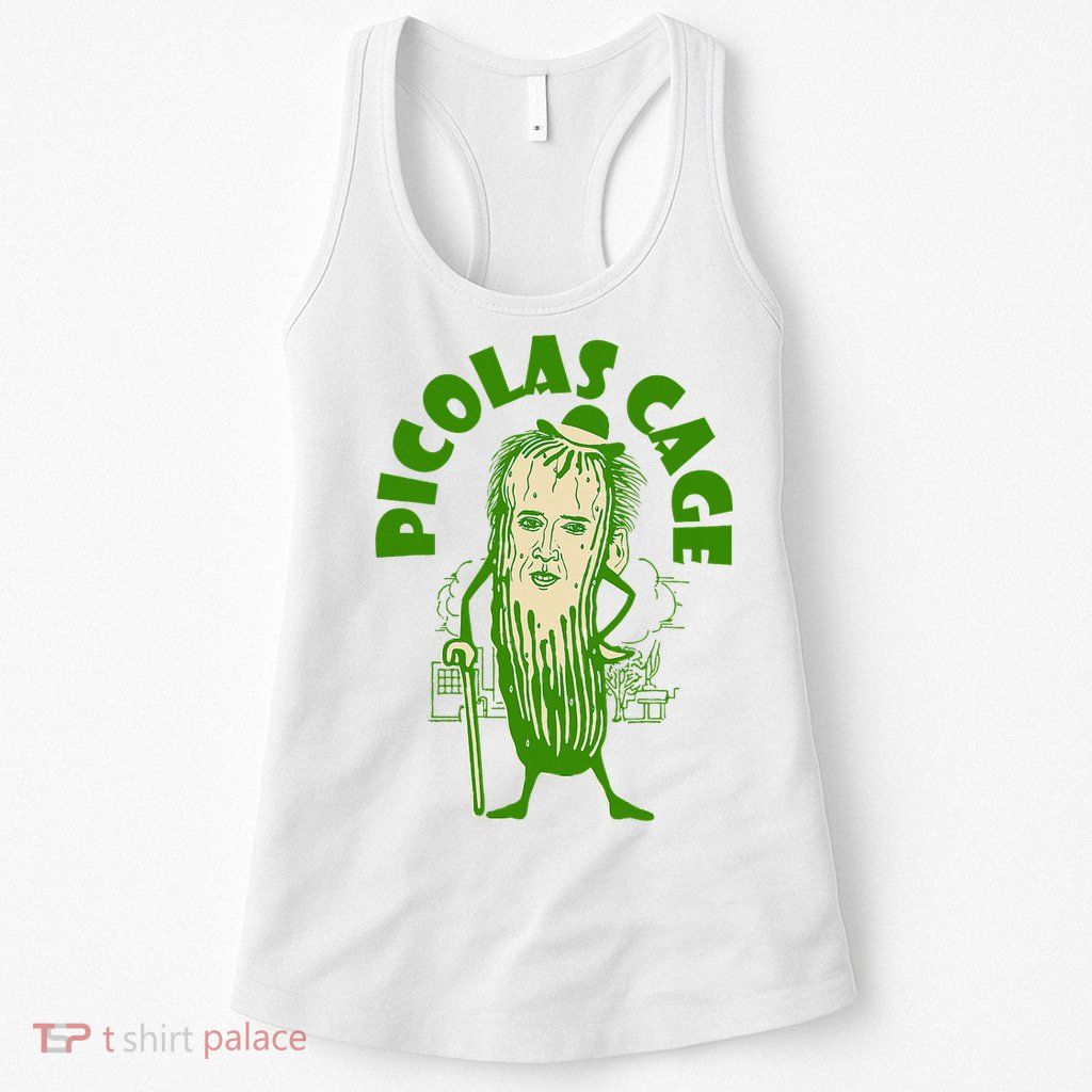Picolas Cage Funny celebs Meme Cucumber Pickle Cute Womens Tank Top