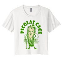Picolas Cage Funny celebs Meme Cucumber Pickle Cute Women's Crop Top Tee