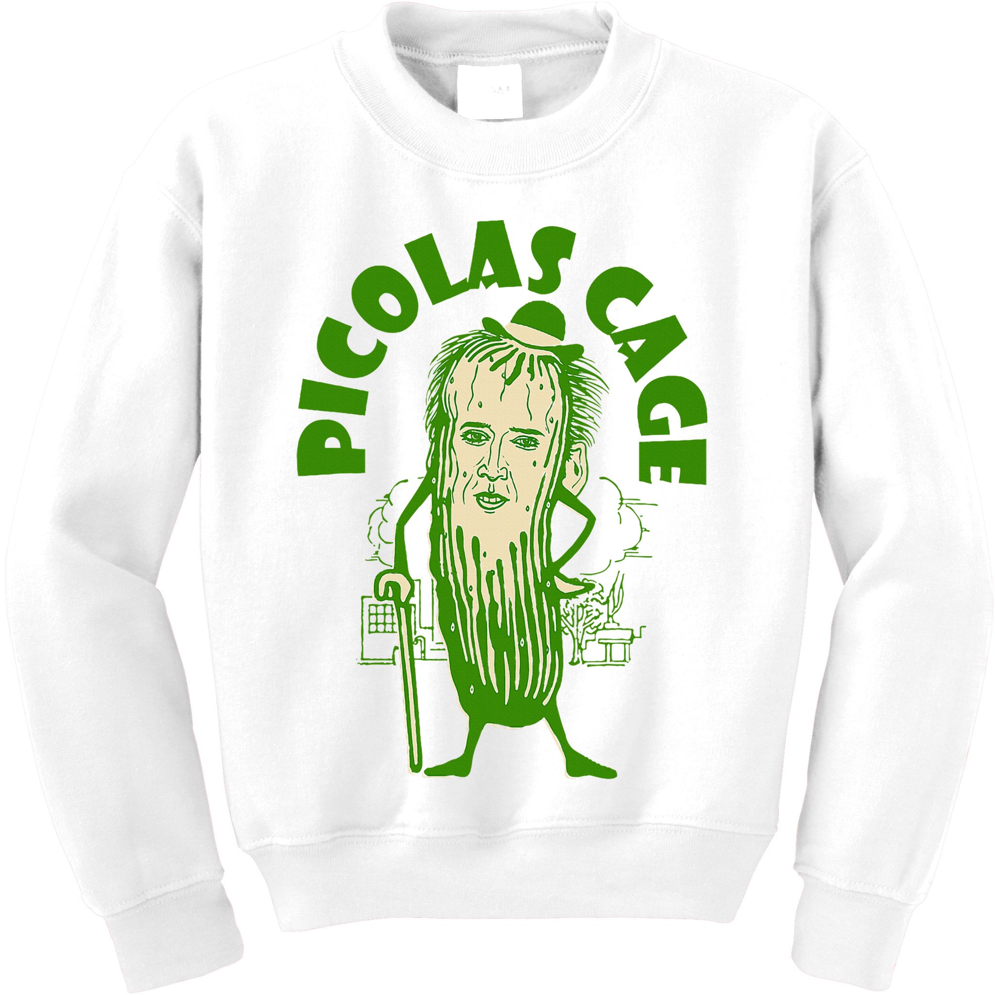 Picolas Cage Funny celebs Meme Cucumber Pickle Cute Kids Sweatshirt