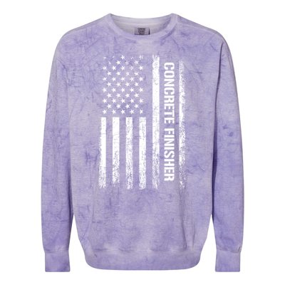 Patriotic Concrete Finisher American Flag Usa Flag Colorblast Crewneck Sweatshirt