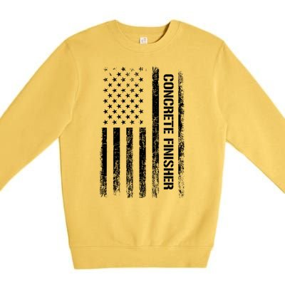 Patriotic Concrete Finisher American Flag Usa Flag Premium Crewneck Sweatshirt