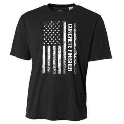 Patriotic Concrete Finisher American Flag Usa Flag Cooling Performance Crew T-Shirt