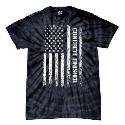 Patriotic Concrete Finisher American Flag Usa Flag Tie-Dye T-Shirt