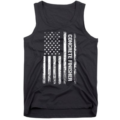 Patriotic Concrete Finisher American Flag Usa Flag Tank Top