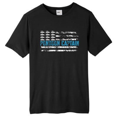 Pontoon Captain Funny Boating 4th Of Julypontoon Boat Tall Fusion ChromaSoft Performance T-Shirt