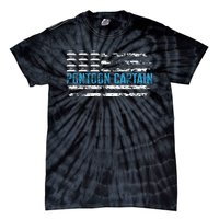 Pontoon Captain Funny Boating 4th Of Julypontoon Boat Tie-Dye T-Shirt