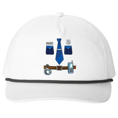 Police Costume For Halloween Police Officer Snapback Five-Panel Rope Hat