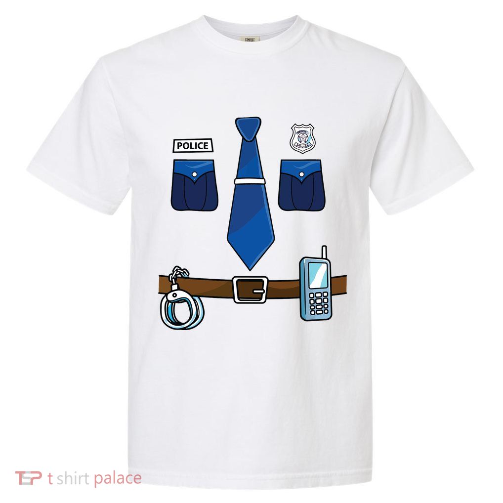Police Costume For Halloween Police Officer Garment-Dyed Heavyweight T-Shirt