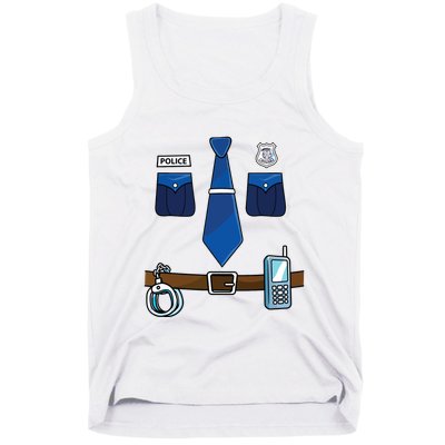 Police Costume For Halloween Police Officer Tank Top