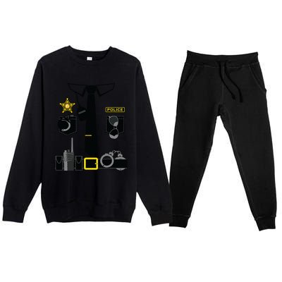 Police Costume For Halloween Costume Law Enforcer Premium Crewneck Sweatsuit Set