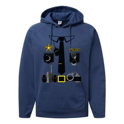 Police Costume For Halloween Costume Law Enforcer Performance Fleece Hoodie