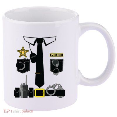 Police Costume For Halloween Costume Law Enforcer 11oz C Handle Ceramic Mug
