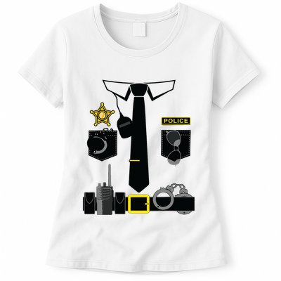 Police Costume For Halloween Costume Law Enforcer Womens T-Shirt