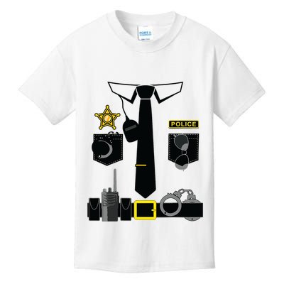 Police Costume For Halloween Costume Law Enforcer Kids T-Shirt