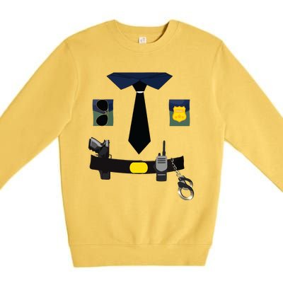 Police Costume For Halloween Police Officer Premium Crewneck Sweatshirt