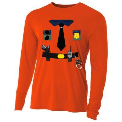 Police Costume For Halloween Police Officer Cooling Performance Long Sleeve Crew