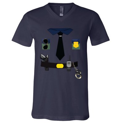 Police Costume For Halloween Police Officer V-Neck T-Shirt