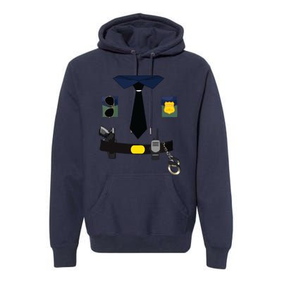 Police Costume For Halloween Police Officer Premium Hoodie