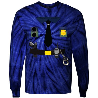 Police Costume For Halloween Police Officer Tie-Dye Long Sleeve Shirt