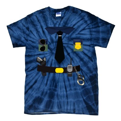 Police Costume For Halloween Police Officer Tie-Dye T-Shirt