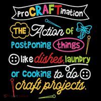 Procraftination Crafting Funny Crafter Full-Length Apron With Pockets