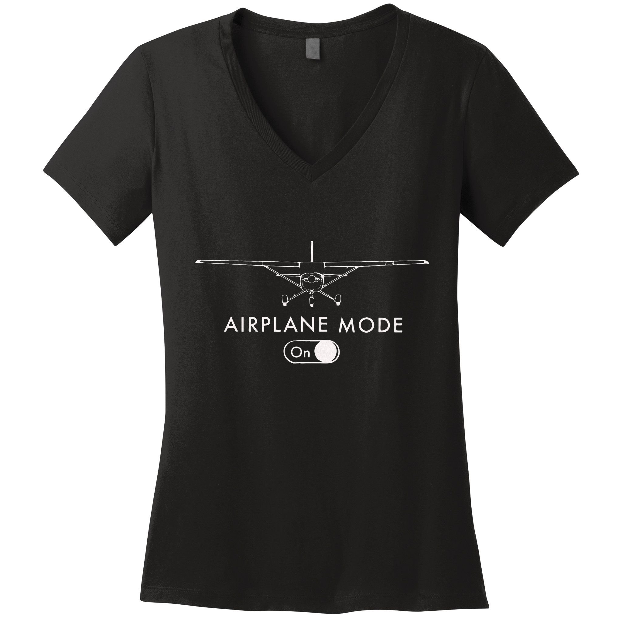 Pilot C172 Flying Gift Airplane Mode Short Sleeve Women's V-Neck T-Shirt
