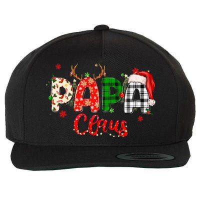 Papa Claus Gift Christmas Lights Pajama Family Matching Cool Gift Wool Snapback Cap