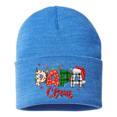 Papa Claus Gift Christmas Lights Pajama Family Matching Cool Gift Sustainable Knit Beanie