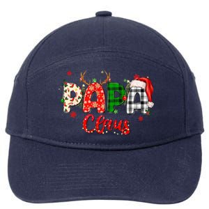 Papa Claus Gift Christmas Lights Pajama Family Matching Cool Gift 7-Panel Snapback Hat