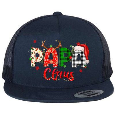 Papa Claus Gift Christmas Lights Pajama Family Matching Cool Gift Flat Bill Trucker Hat