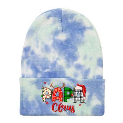 Papa Claus Gift Christmas Lights Pajama Family Matching Cool Gift Tie Dye 12in Knit Beanie