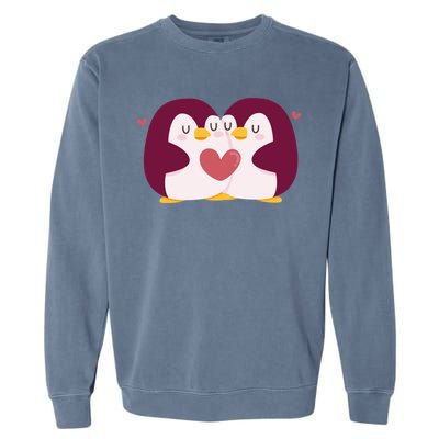 Penguin Couples Gift Wedding Anniversary Valentines Him Her Gift Garment-Dyed Sweatshirt