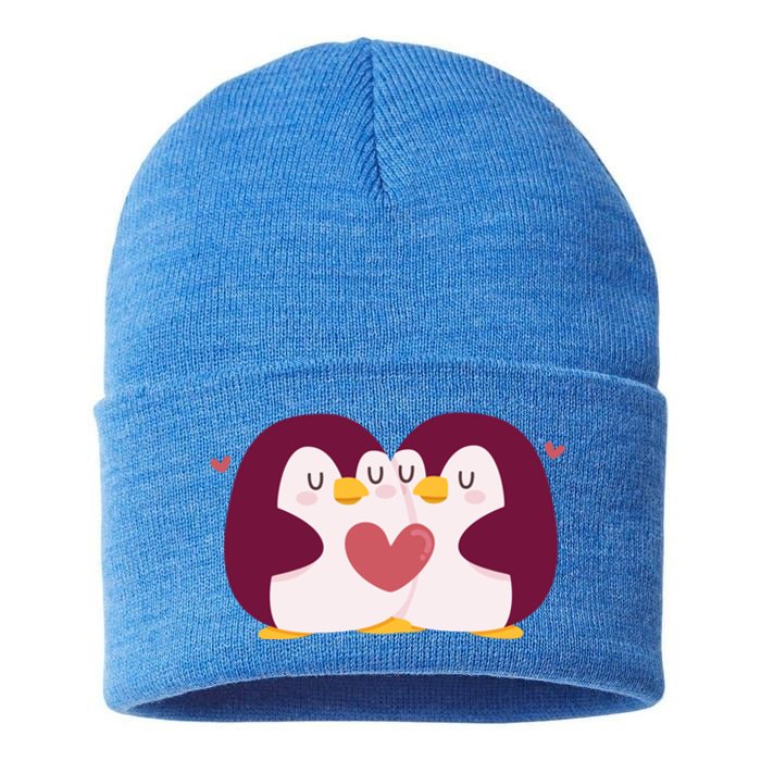 Penguin Couples Gift Wedding Anniversary Valentines Him Her Gift Sustainable Knit Beanie