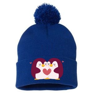 Penguin Couples Gift Wedding Anniversary Valentines Him Her Gift Pom Pom 12in Knit Beanie