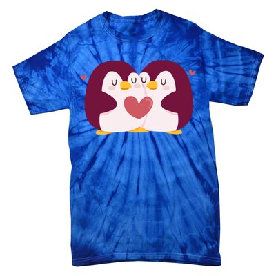 Penguin Couples Gift Wedding Anniversary Valentines Him Her Gift Tie-Dye T-Shirt