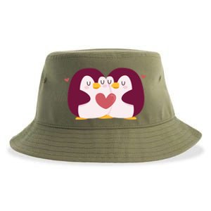 Penguin Couples Gift Wedding Anniversary Valentines Him Her Gift Sustainable Bucket Hat