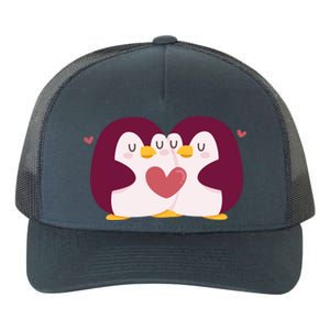 Penguin Couples Gift Wedding Anniversary Valentines Him Her Gift Yupoong Adult 5-Panel Trucker Hat