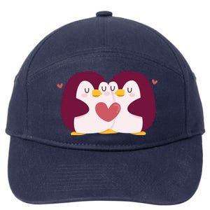 Penguin Couples Gift Wedding Anniversary Valentines Him Her Gift 7-Panel Snapback Hat